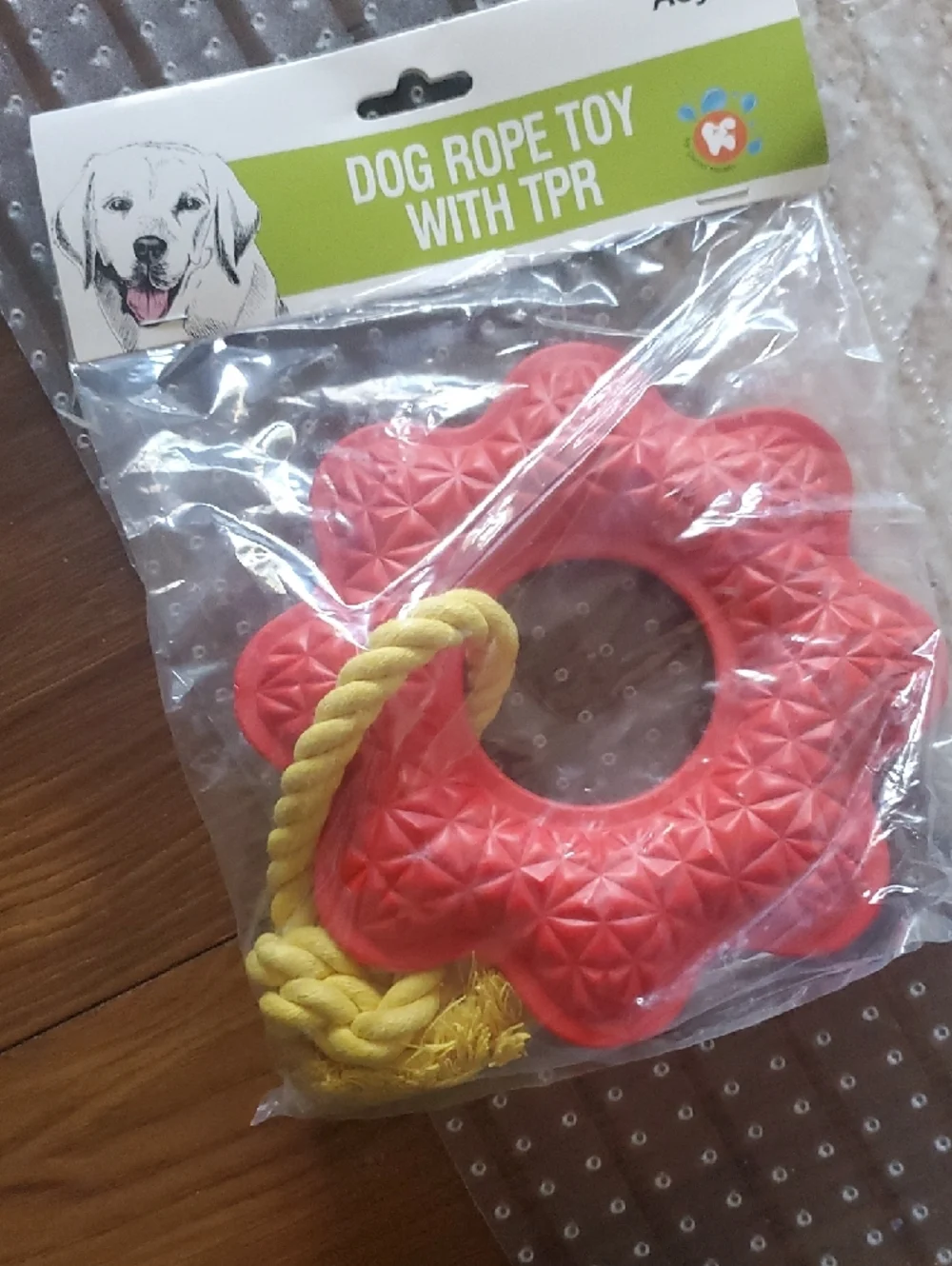 Red Flower Dog Rope Toy with TPR - Picture 6 of 6